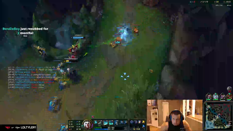 T1 can either not stream or play in low quality... He chooses low quality