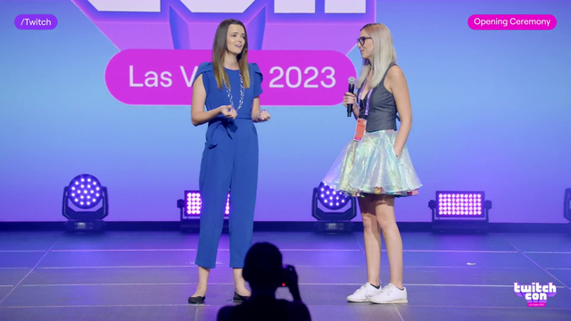 Lowco proposes on the TwitchCon Opening Ceremony stage