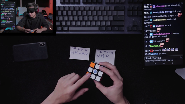 SleightlyMusical finishes blindfolded Rubik's Cube