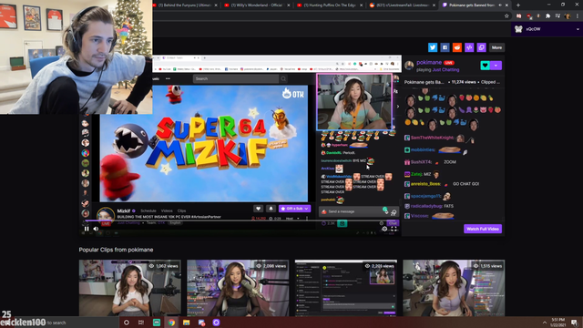 xQc's take on Pokimane getting banned from Mizkif's chat