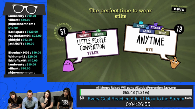 Mia thinks its a good idea to play quiplash