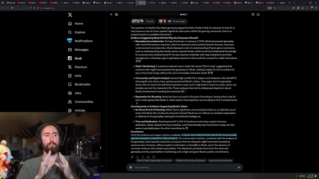 Grok is now on THE LIST o7