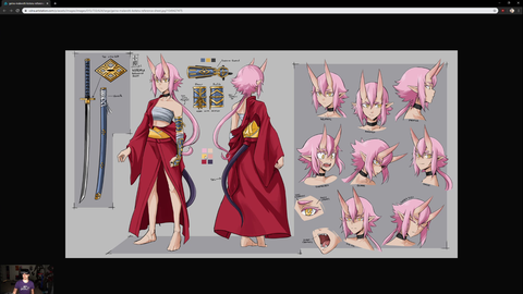 Soda shows the reference image he prepared for the VR chat avatar he wanted to comission