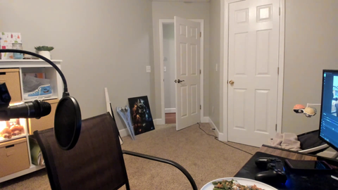 Erobbs dog licks his food