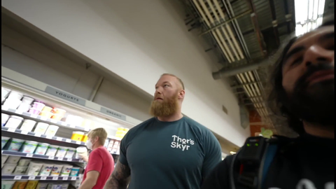 Thor goes to a specific grocery store to buy his own product and it's sold out