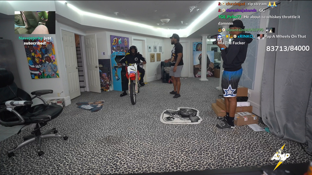 Kai attempts to ride dirtbike in his room