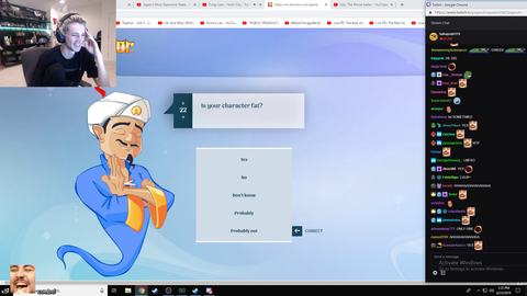 xQc does greek in akinator