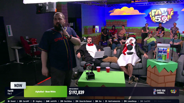 Visuals proposes on Ludwig's Fast50 Charity Stream with a ring pop