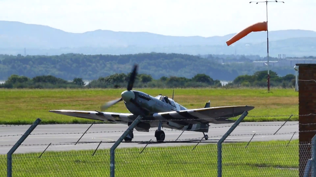Spitfire at Liverpool airport, and no chippies in danger