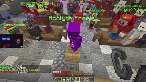 Moonmoon tries a suspected heretic during his sermon