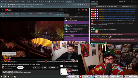 Hasan responds to xQc saying he was trying to leak his medical prescriptions in a clip during The Streamer Awards