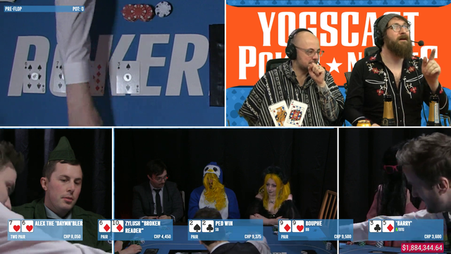 Yogscast playing Poker with 2x Nine of Diamonds