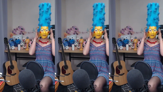 Korean streamer does a Marge Simpson cosplay