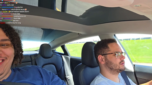 Erobb and Zoil in a toy car