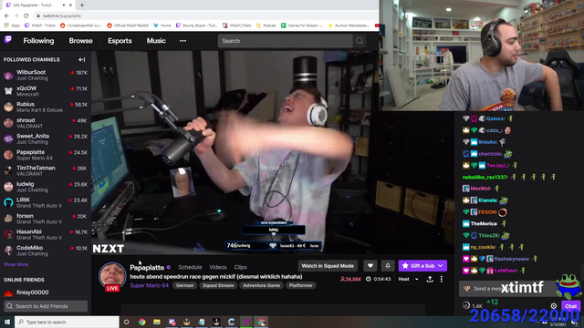 Mizkif and Papaplatte have dance party to Britney Spears.