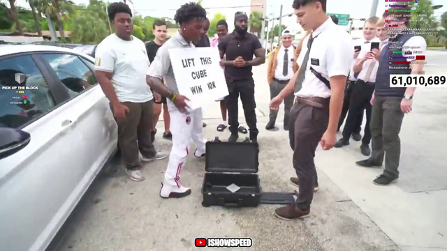 IShowSpeed hosted a public challenge where participants had to lift a heavy cube for a chance to win $10,000 and someone completed the challenge to win the prize within the first five minutes