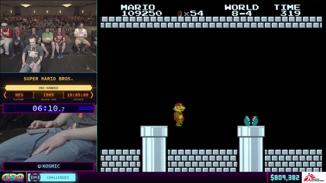 speedrunner beats mario with one hand