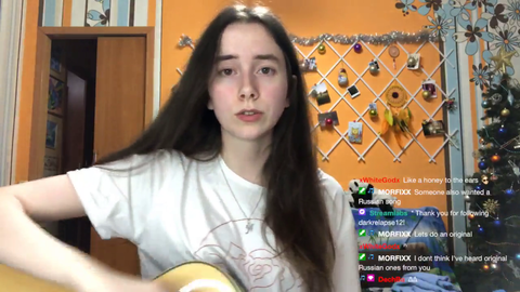 Just a girl singing a song she wrote