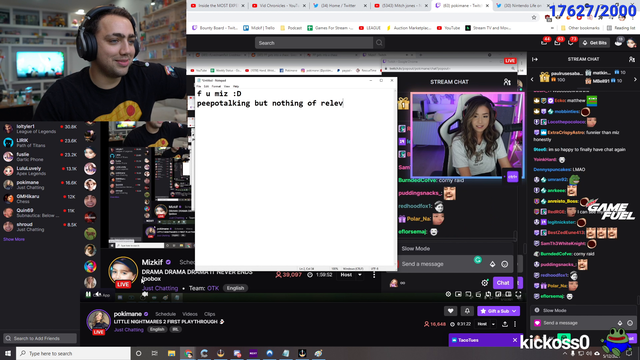 Mizkif and Pokimane Communicate Through Notepad