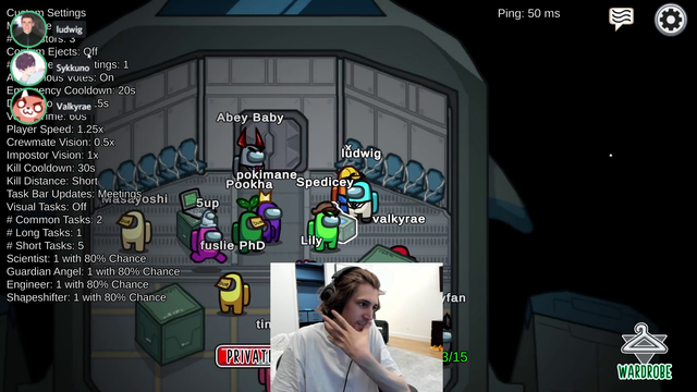 XQC being rude to sykkuno over among us