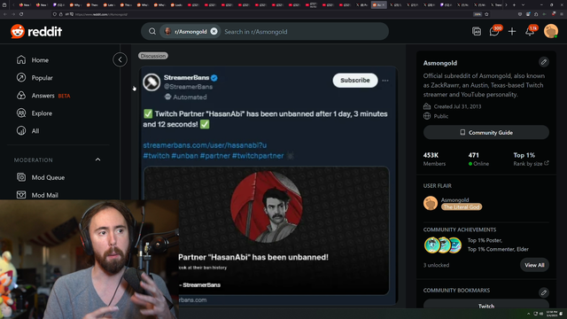 Asmongold Calls Out Twitch for Moderation Bias