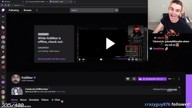 sliker's mods hijacked his twitch channel to let everyone know about the scam (stream title/streamlabs changed/unbanning everyone)