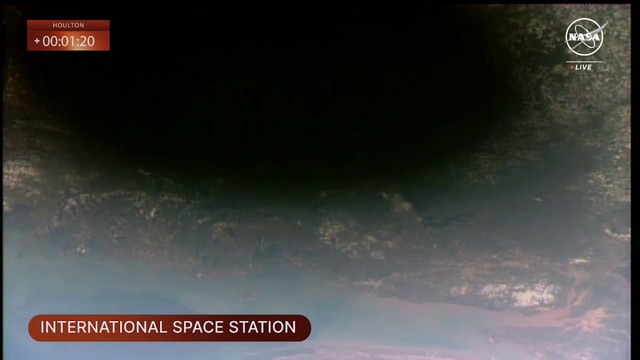 View of the Eclipse's shadow on Earth from the ISS.