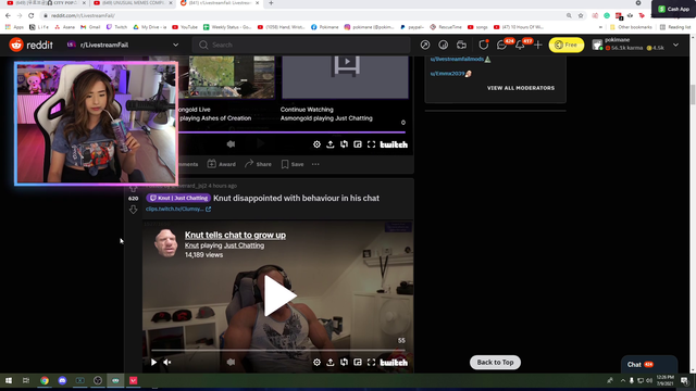 Pokimane reacts to Knut