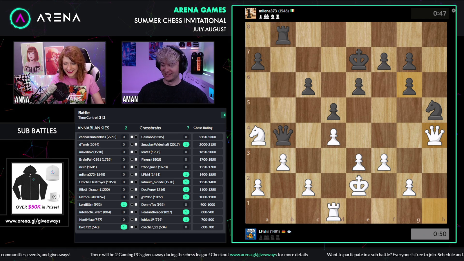 Two Top Boards Troll in $50,000 Chess Tournament! 'BLANKIES' Opening.
