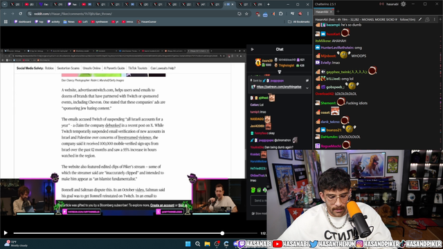 Hasan Says Dan and Destiny Are the Main Reason Advertisers Left Twitch and That Twitch Could Sue Them