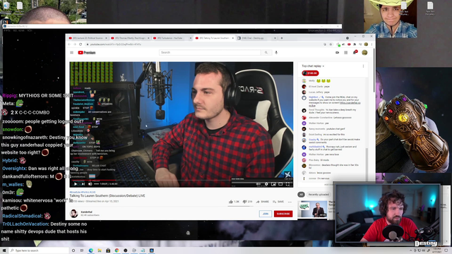 Destiny realizes others streamers are stealing his website code