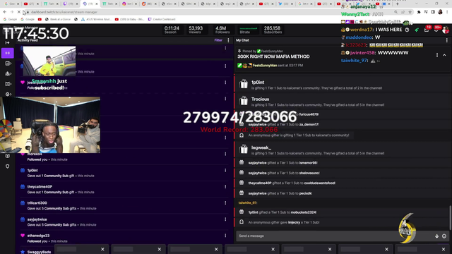 Kai Cenat breaks the World Record in Subs