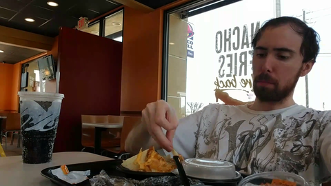 Homeless Man Struggles To Eat Nachos