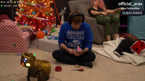Soda laughs at a joke about his ex.