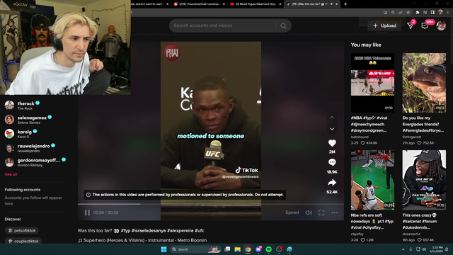 Xqc trying to turn up the volume