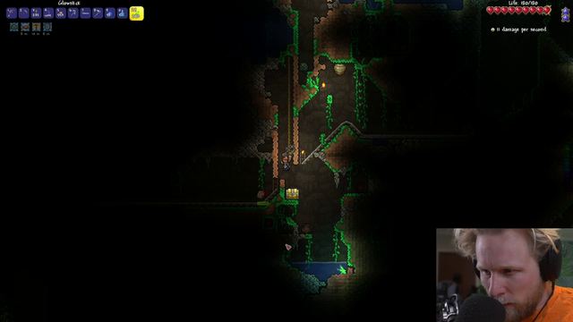 Quin opens a chest in Hardcore Terreria Zenith Mod