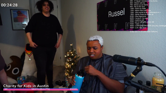 Russel raised $5000+ for charity! So he had to lick zoil's toe...