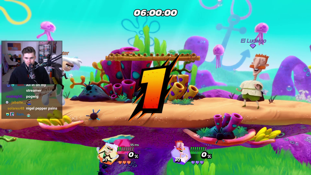 Moistcr1tikal takes ludwig by surprise in Nick all star brawl