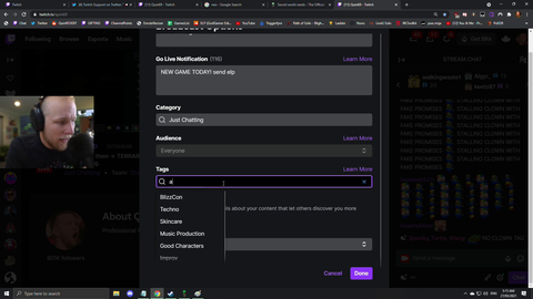 Quin makes the best from the new twitch tags but runs into some trouble