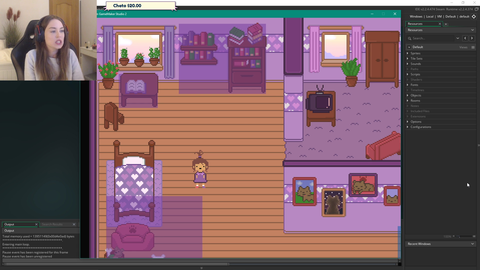 Nani shows off a video game that she has been developing
