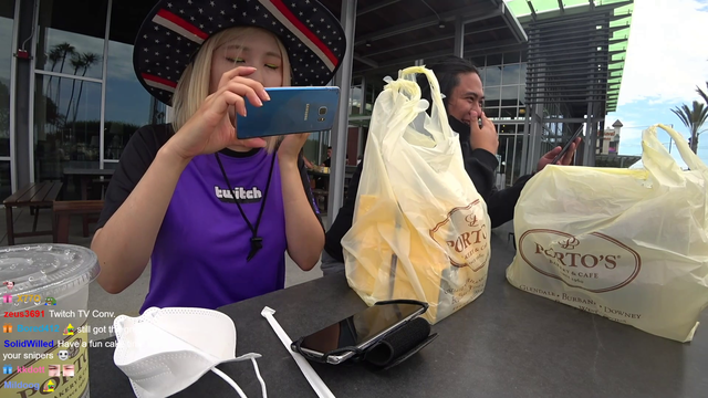 Hachubby forgot her wallet so snipers showed up to buy her food at Porto’s Bakery (famous in LA)