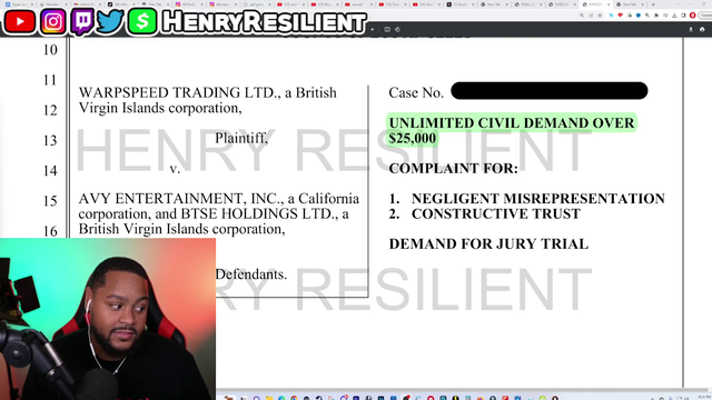 Reynad27 is being sued for 5 million dollars