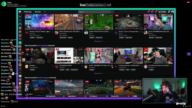 Twitch solution to hottub stream: We have a "not interested" button. LMFAO