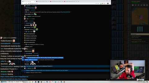 Destiny starts cleaning his chat
