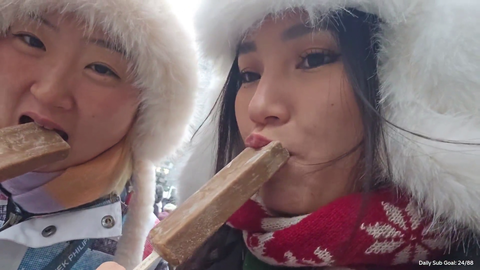 Bad weather to eat popsicle