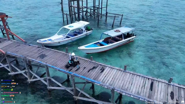 Jinny's drone flies over island