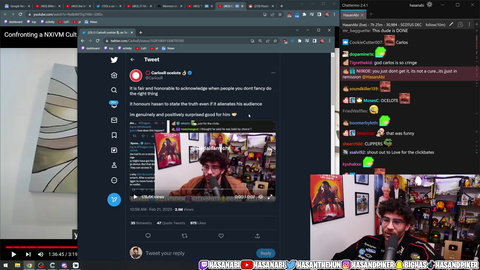 Carlos "Ocelote", founder of G2 Esports, falls for a clip chimp of Hasan being a fellow Andrew Tate supporter