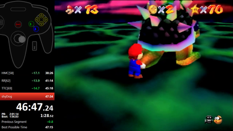 German Streamer celebrates worldrecord run (SM64/70star)