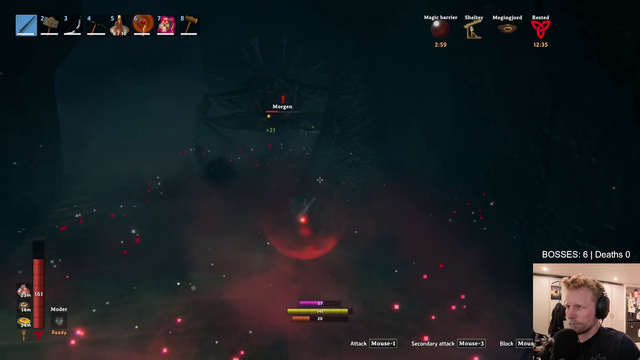 Quin69 loses Valheim 1.0 No Map/Hard/Hardcore character (33+ hours, in the Ashlands)