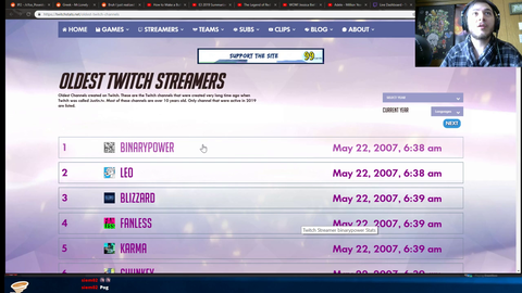 First account made ever on twitch